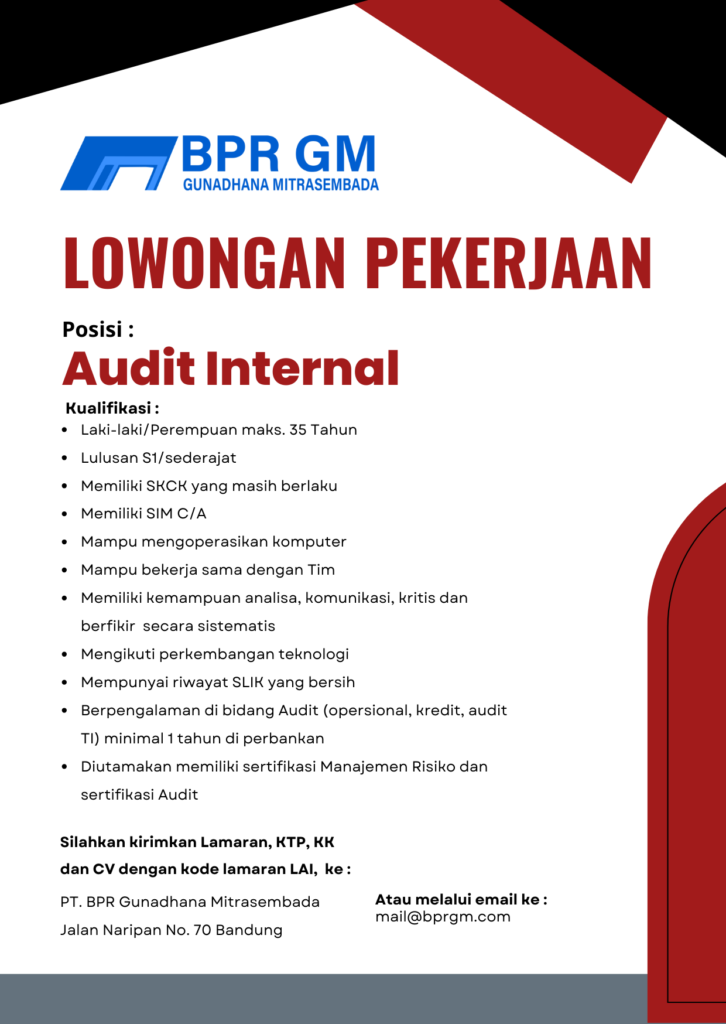 Lowongan Kerja Audit Internal