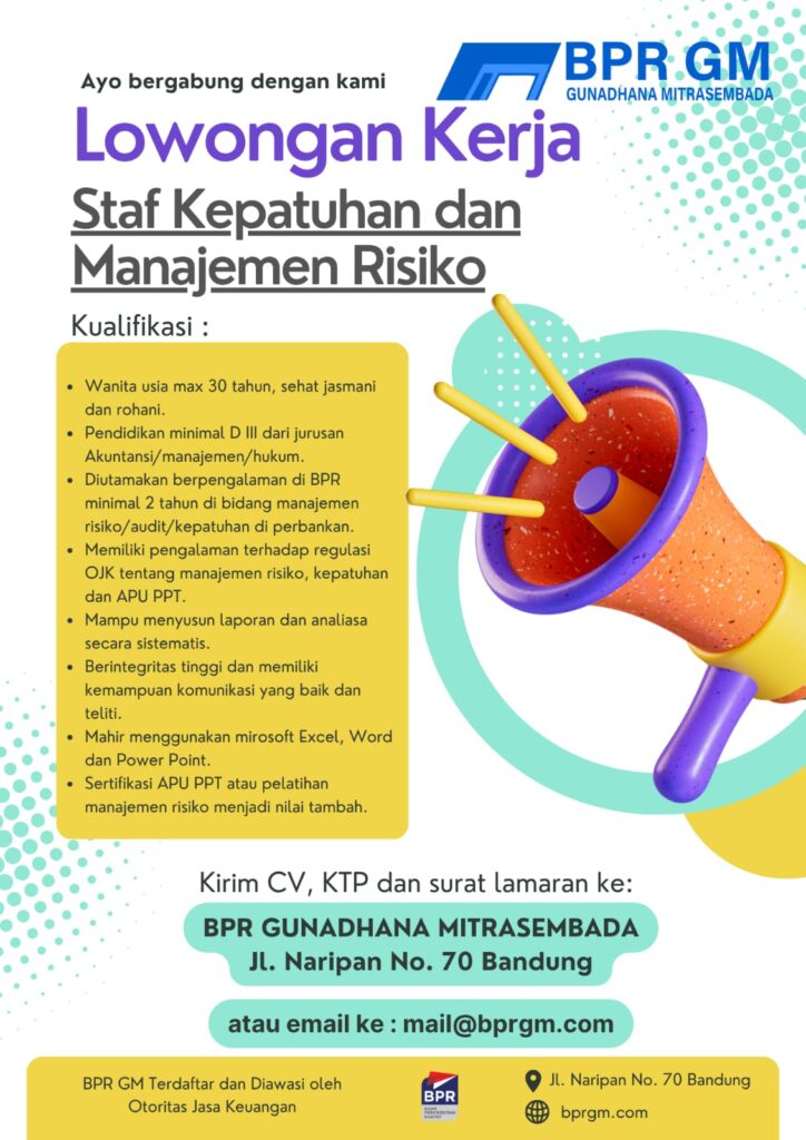 Lowongan Kerja - Staf Kepatuhan dan Manajemen Risiko